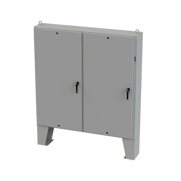 3 Point Latch with Coinproof/Padlock Handle Electrical Enclosures, 72 in H, 12 in D, 73 in W